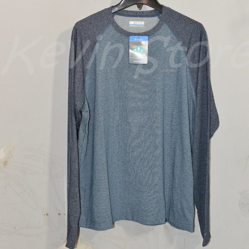 NWT Columbia Men’s‎ Long Sleeve Raglan Tee, Omni-Wick,